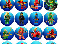 Ninjago картинка на торт сахарная вафельная капкейки