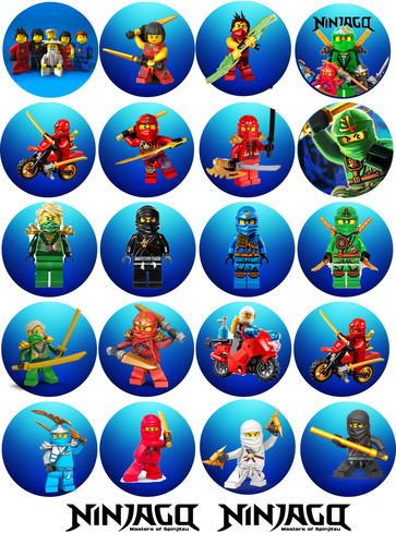 Ninjago картинка на торт сахарная вафельная капкейки